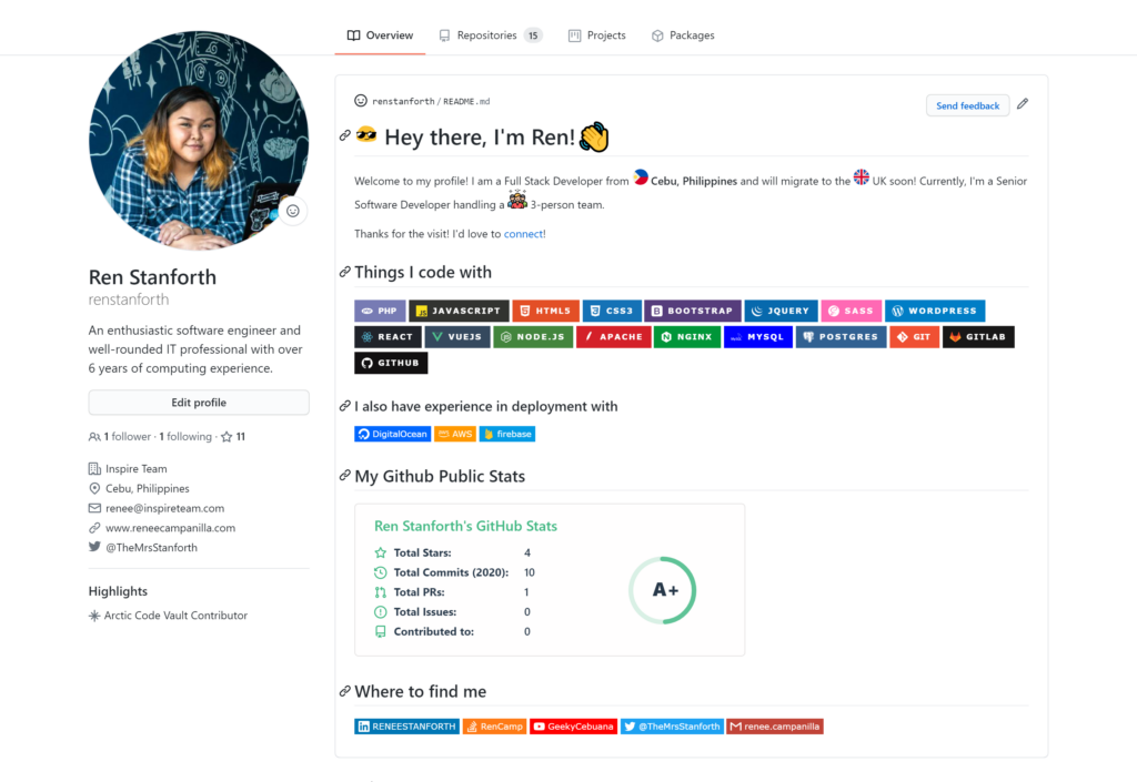 Ren Stanforth Github Profile