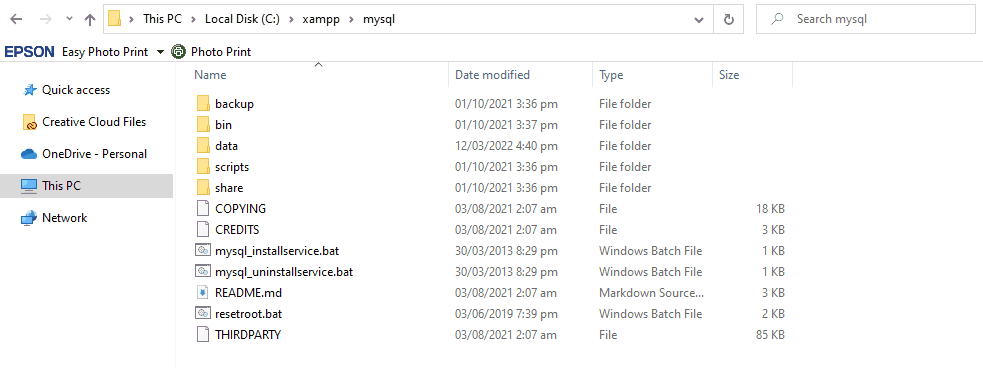 GIF of renaming folder