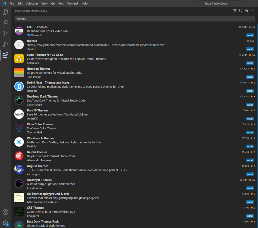 Theme results in Visual Studio Code Editor Daily Tool