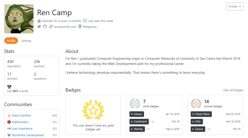 Stack Overflow Profile